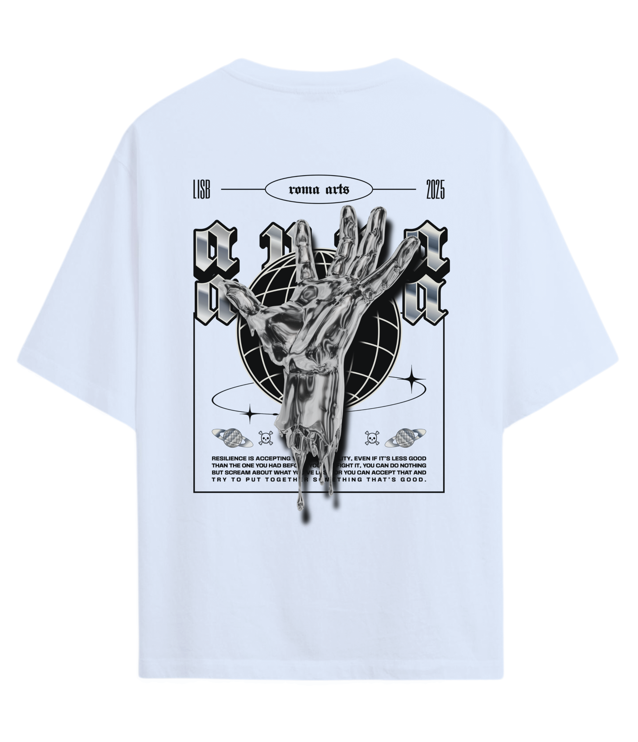 Camiseta Oversized Aura Branca Costas