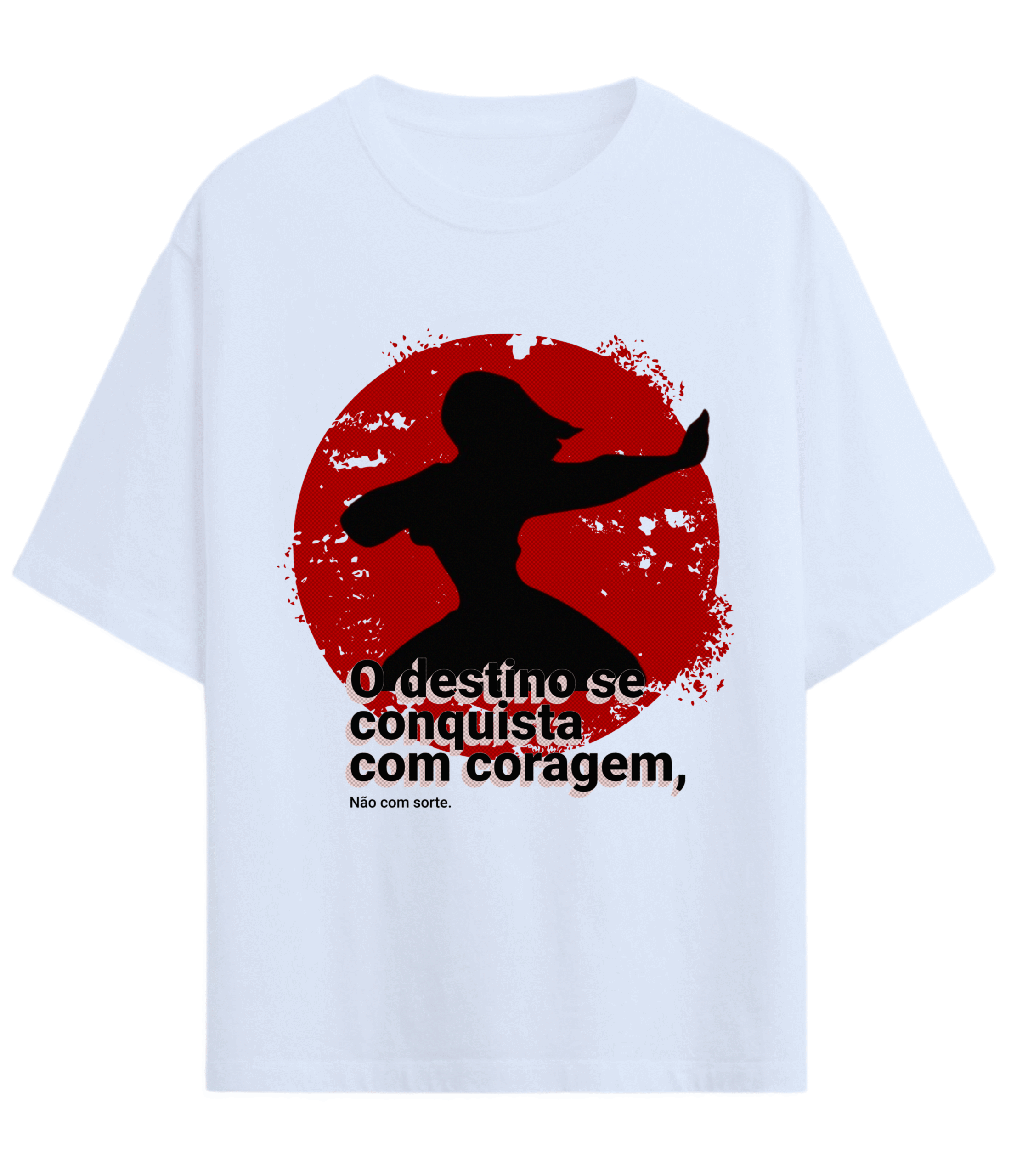 Camiseta Oversized Mulan Design frente Branca