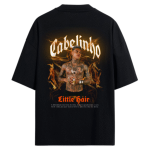 Camiseta Oversized Preta Cabelinho Costas