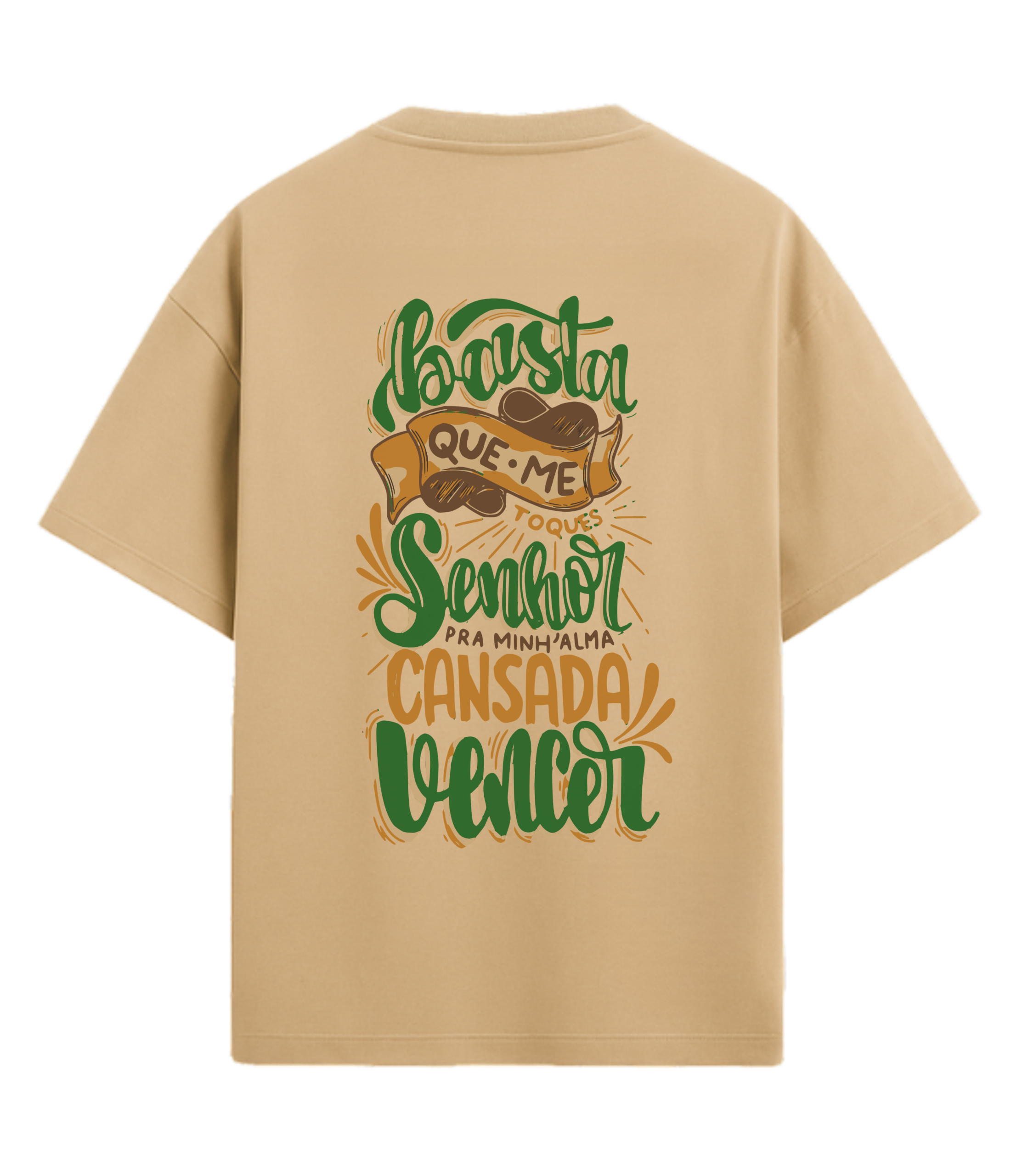 Camiseta Oversized Bege Costas Toque